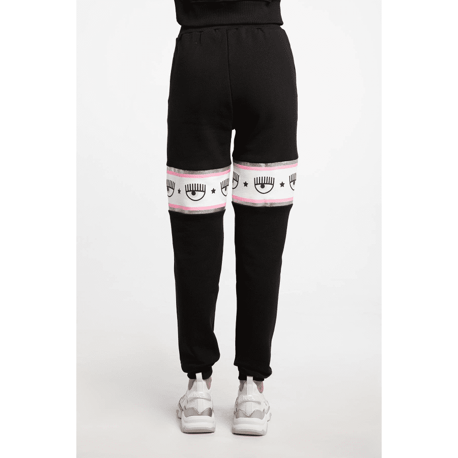 CHIARA FERRAGNI MAXILOGOMANIA TROUSERS BLACK