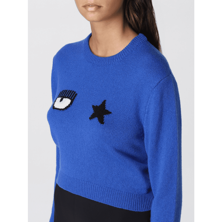 CHIARA FERRAGNI EYESTAR KNITWEAR CLASSIC BLUE
