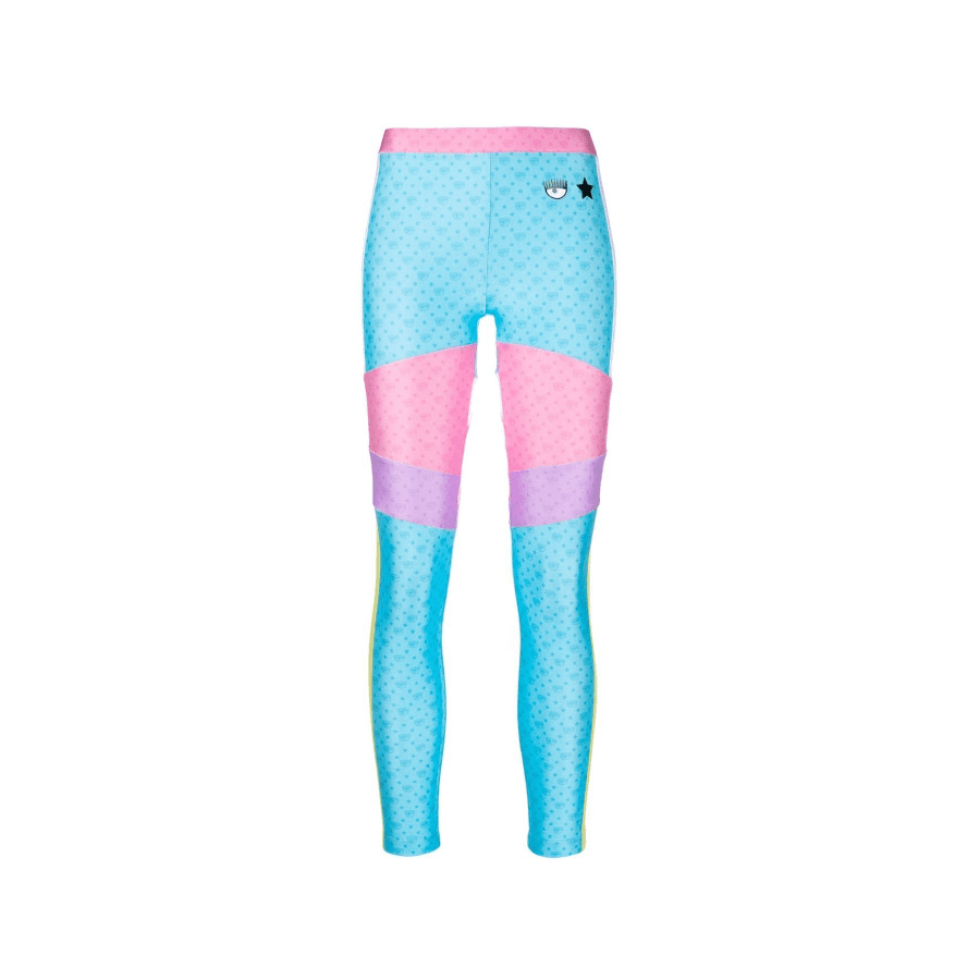 CHIARA FERRAGNI EYE-MOTIF COLOUR-BLOCK LEGGINGS