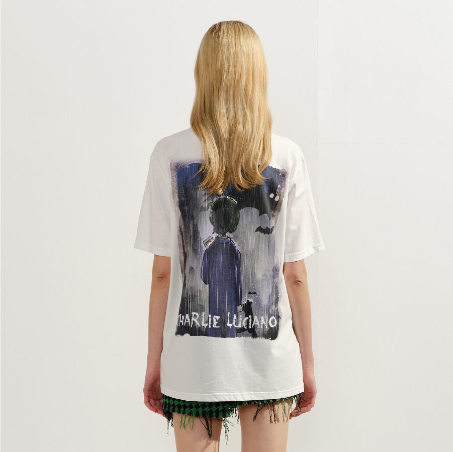 Charlie Luciano Joker Back View T-Shirt White