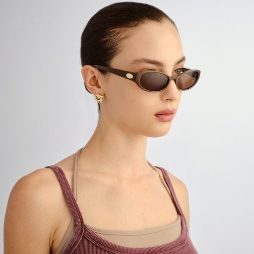 Le Specs POPALICIOUS + Brown Mono front view