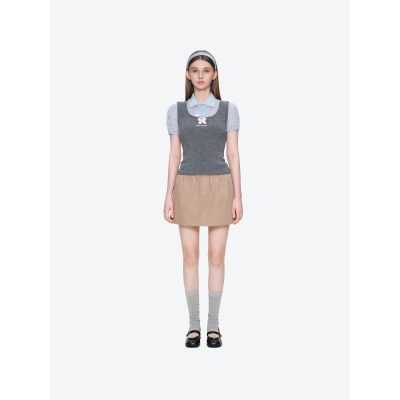 13DE MARZO Doozoo Knit Vest Grey