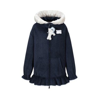 13DE MARZO Nighty Night Bear Lace Hoodie Navy Blue