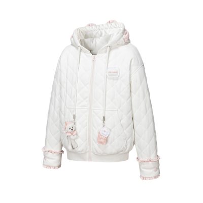 13DE MARZO Nighty Night Bear Eye Mask Cardigan White