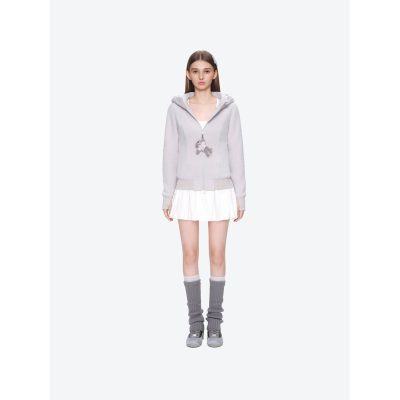 13DE MARZO Slim Fit Fleece Hoodie Grey
