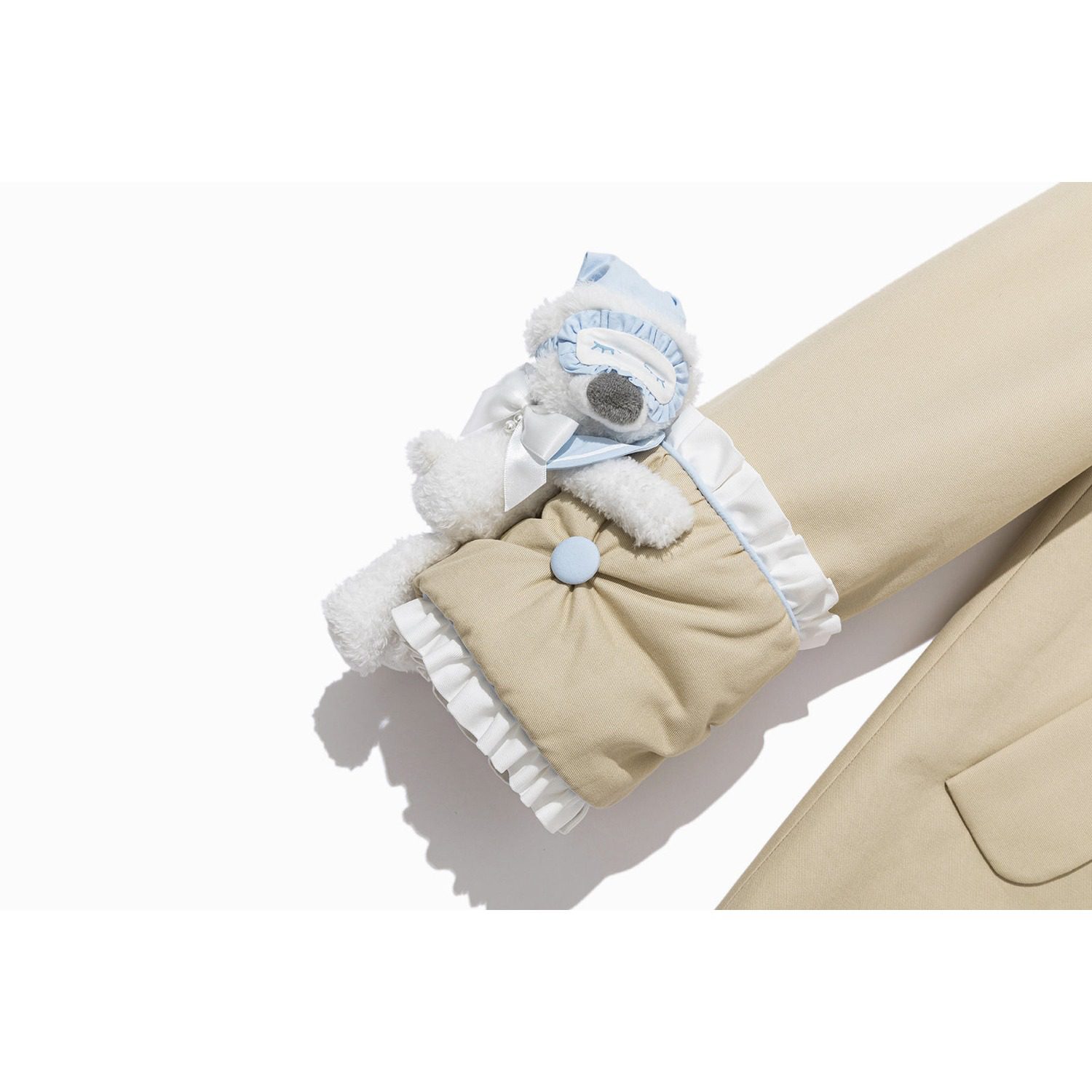 13DE MARZO Nighty Night Bear Trench Dress Khaki - Image 14