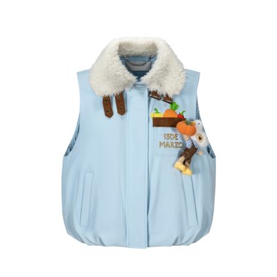 13DE MARZO Marzo Valley Duck Bear Down Vest Blue