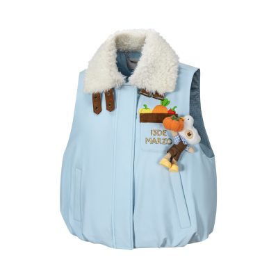 13DE MARZO Marzo Valley Duck Bear Down Vest Blue