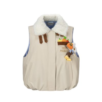 13DE MARZO Marzo Valley Duck Bear Down Vest Khaki