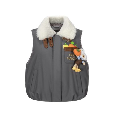 13DE MARZO Marzo Valley Duck Bear Down Vest Grey