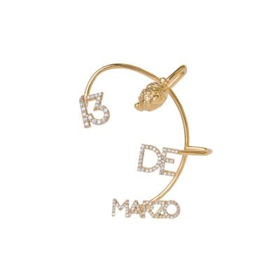 13De Marzo Bear Logo Ear Hook Gold