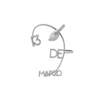 13De Marzo Bear Logo Ear Hook Silver