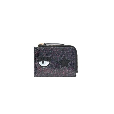 Chiara Ferragni Range O - Eye Star Logo Sketch06 Zip-up Wallet Purple
