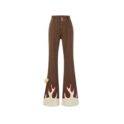 13De Marzo Flame Bell Bottom Jeans Brown