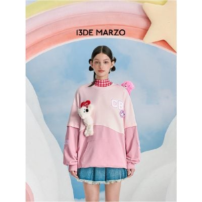 13De Marzo x Care Bears Wave Color Sweater Pink