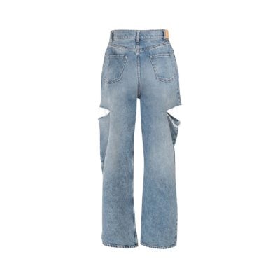 Charlie Luciano Knife-Slit Wide Leg Jeans