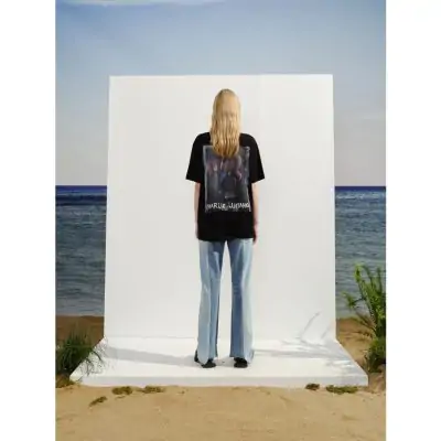 Charlie Luciano Harley Quinn Back View T-Shirt Black - Image 3