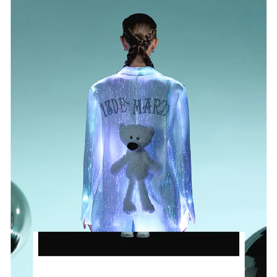 13De Marzo Plush Bear Full-body Glowing Suit White - Image 4