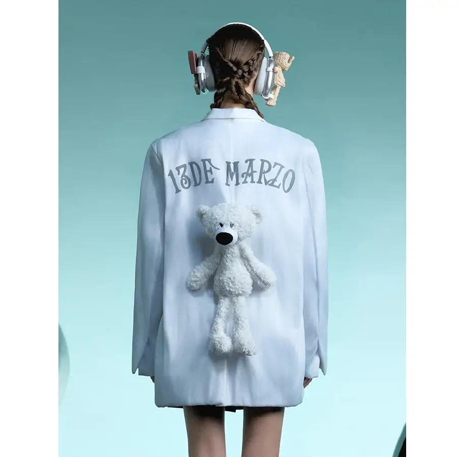13De Marzo Plush Bear Full-body Glowing Suit White - Image 7