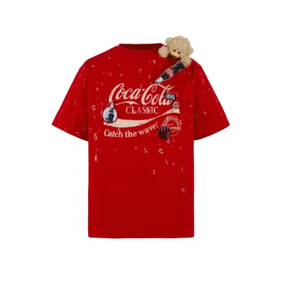 13De Marzo X Coca-Cola Bear Water Drop T-shirt Red