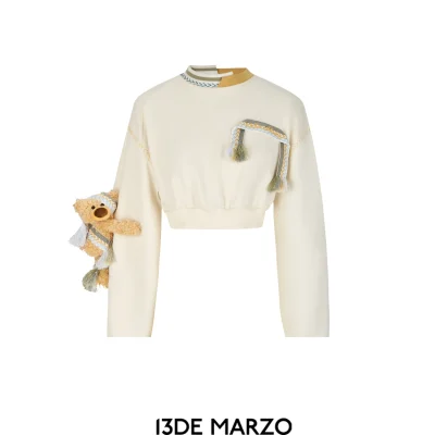 13De Marzo Plush Bear Deconstruct Sweatershirt