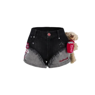 13De Marzo Coca-Cola Bear Washed Denim Shorts