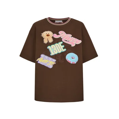 13De Marzo Plush Badges Velcro T-Shirt Brown