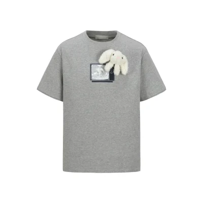 13De Marzo Plush TV Bear T-Shirt Grey