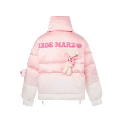 13DE MARZO x Hello Kitty Bear Scarf Faded Down Jacket