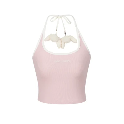 13DE MARZO Basic Lace Knit Camisole Light Pink