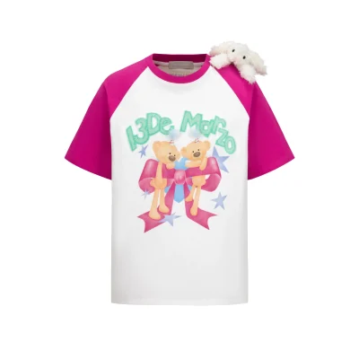 13DE MARZO Digital Printing Shoulder Rabbit T-Shirt Pink