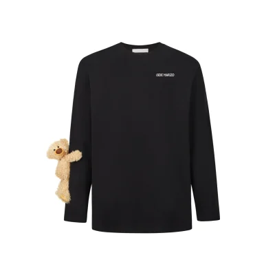 13DE MARZO Bear Basic Long Sleeve T-Shirt Black