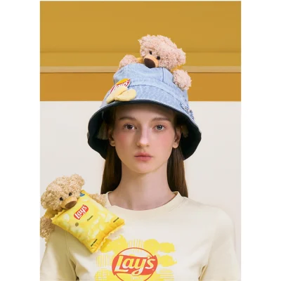 13DE MARZO X Lay's Flavor Bear Bucket Hat Blue