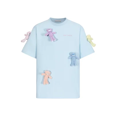 13DE MARZO Rainbow Bear T-shirt Blue