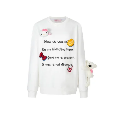 13DE MARZO Hello Kitty Ribbon Story Sweatshirt White