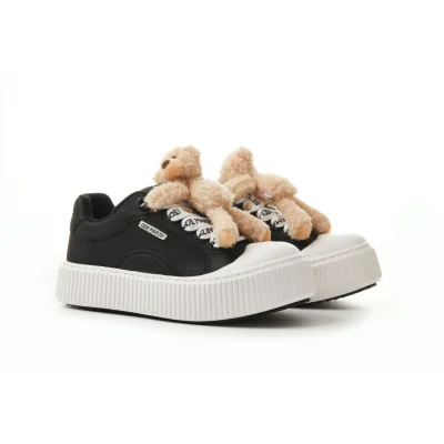 13DE MARZO Bear Logo Lace Platform Shoes Black