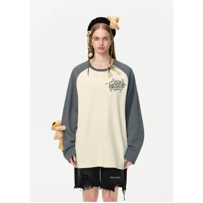 13DE MARZO Bear Waffe Check Sweatshirt Khaki