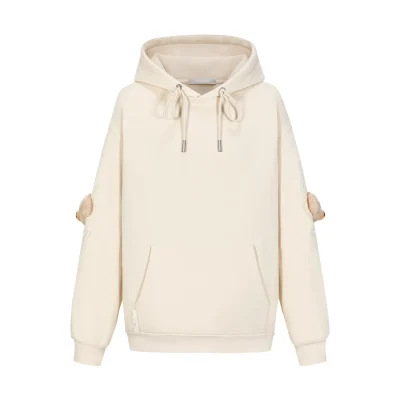 13DE MARZO Elbow Bear Hoodie Beige