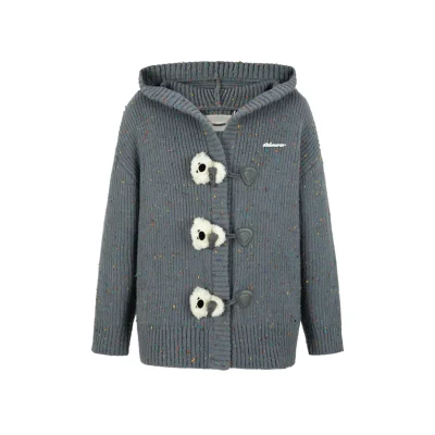 13DE MARZO Doozoo Button Yarn knit Cardigan Grey