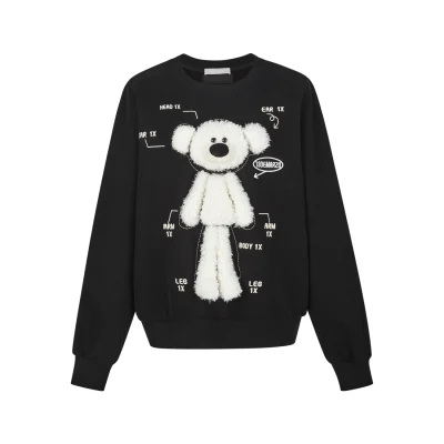 13DE MARZO Bear Analysis Sweater Black