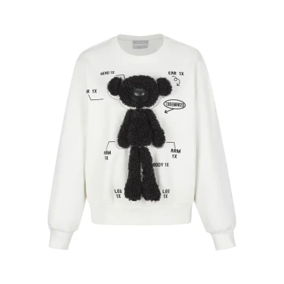 13DE MARZO Bear Analysis Sweater White