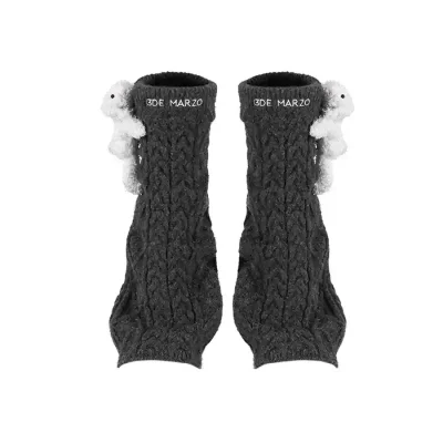 13DE MARZO Doozoo Knit Leg Warmer Dark Grey