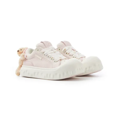 13DE MARZO Bear Melt Canvas Sneakers Pink