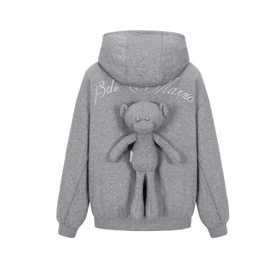 13DE MARZO Star Sand Zip Hoodie Grey