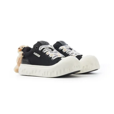 13DE MARZO Bear Melt Canvas Sneakers Black