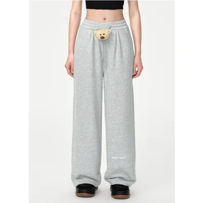 13DE MARZO Bear Laced Casual Pants Grey