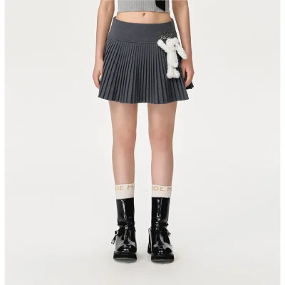 13DE MARZO Doozoo Cassimere Skirt Dark Grey