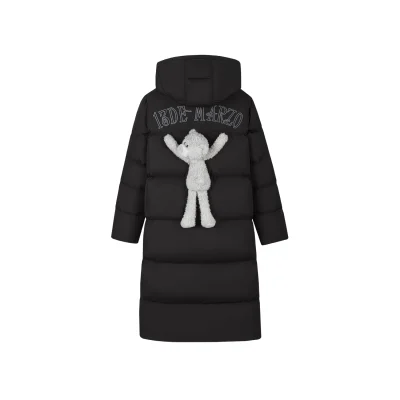 13DE MARZO Bear Long Down Puffer Jacket Black