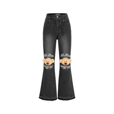 13DE MARZO Knees Bear Jeans Black