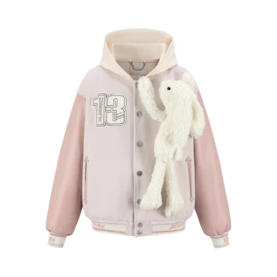 13DE MARZO Doozoo Giant Baseball Jacket Pink